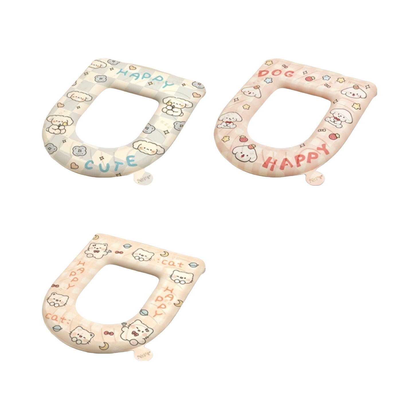 推荐商品：鲨鱼指挥官 萌宠系列 粘贴式 提手款 3色组合 EVA 马桶垫 INSMTD 37.5*41cm