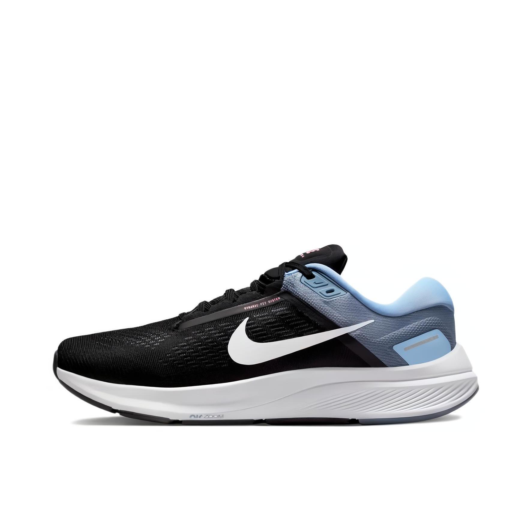 推荐商品：Nike Air Zoom Structure 24 跑鞋 碳板缓震轻便防滑耐磨织物回弹 黑色/白色/蓝色