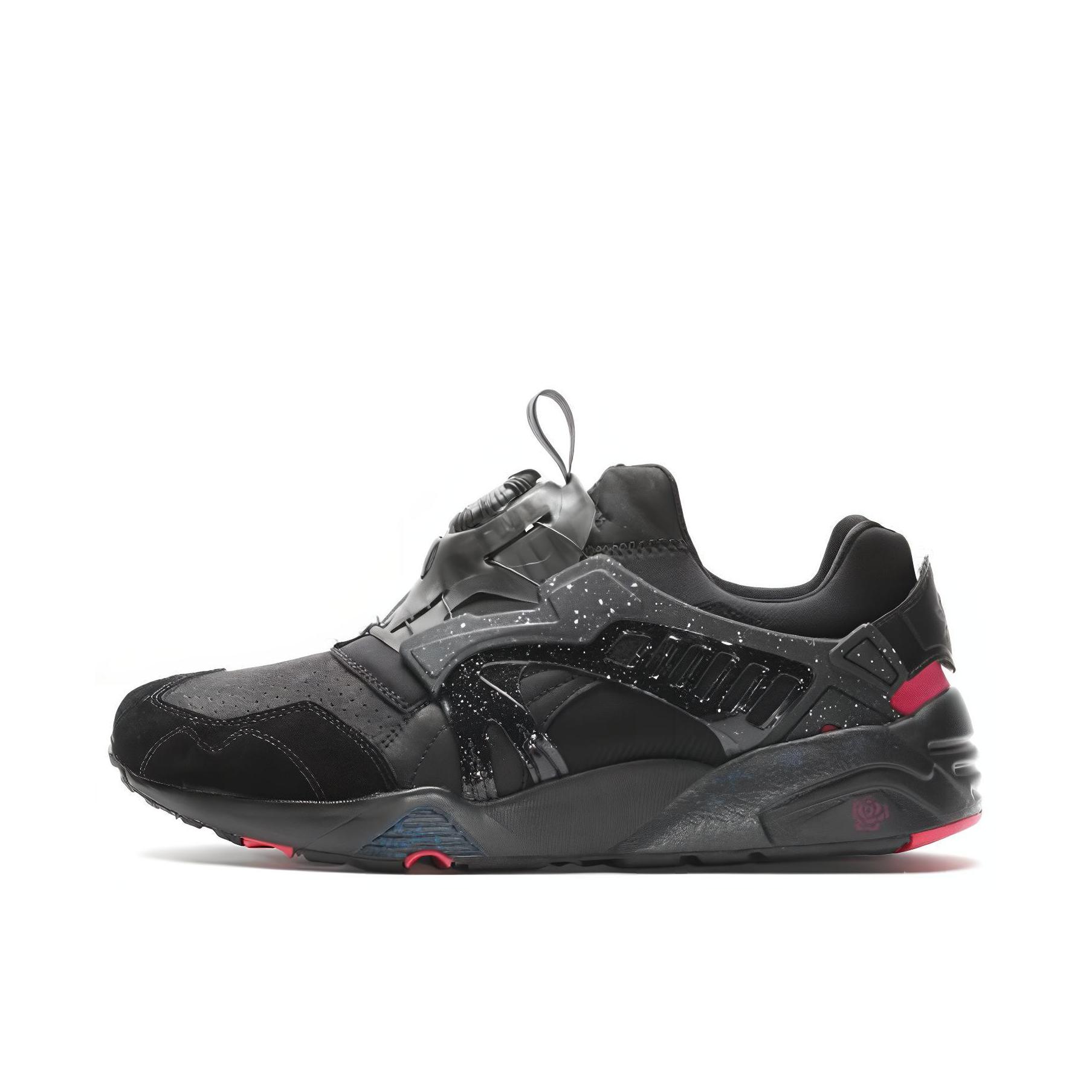 推荐商品：Puma/彪马 Disc Blaze 运动休闲鞋 减震回弹贴合防滑耐磨舒适轻便透气拼接织物 Black Crossover联名/黑色/彩色/泼墨