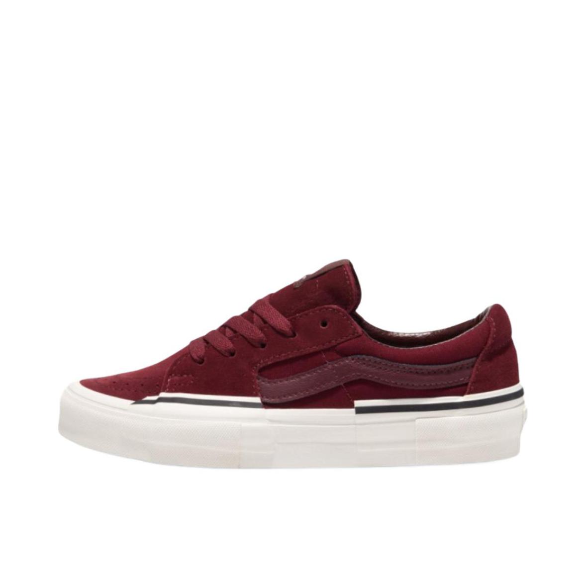 推荐商品：Vans/范斯 SK8-Low 板鞋 防滑耐磨舒适减震潮流拼接百搭休闲复古风帅气高街运动简约风薄底 解构/酒红色