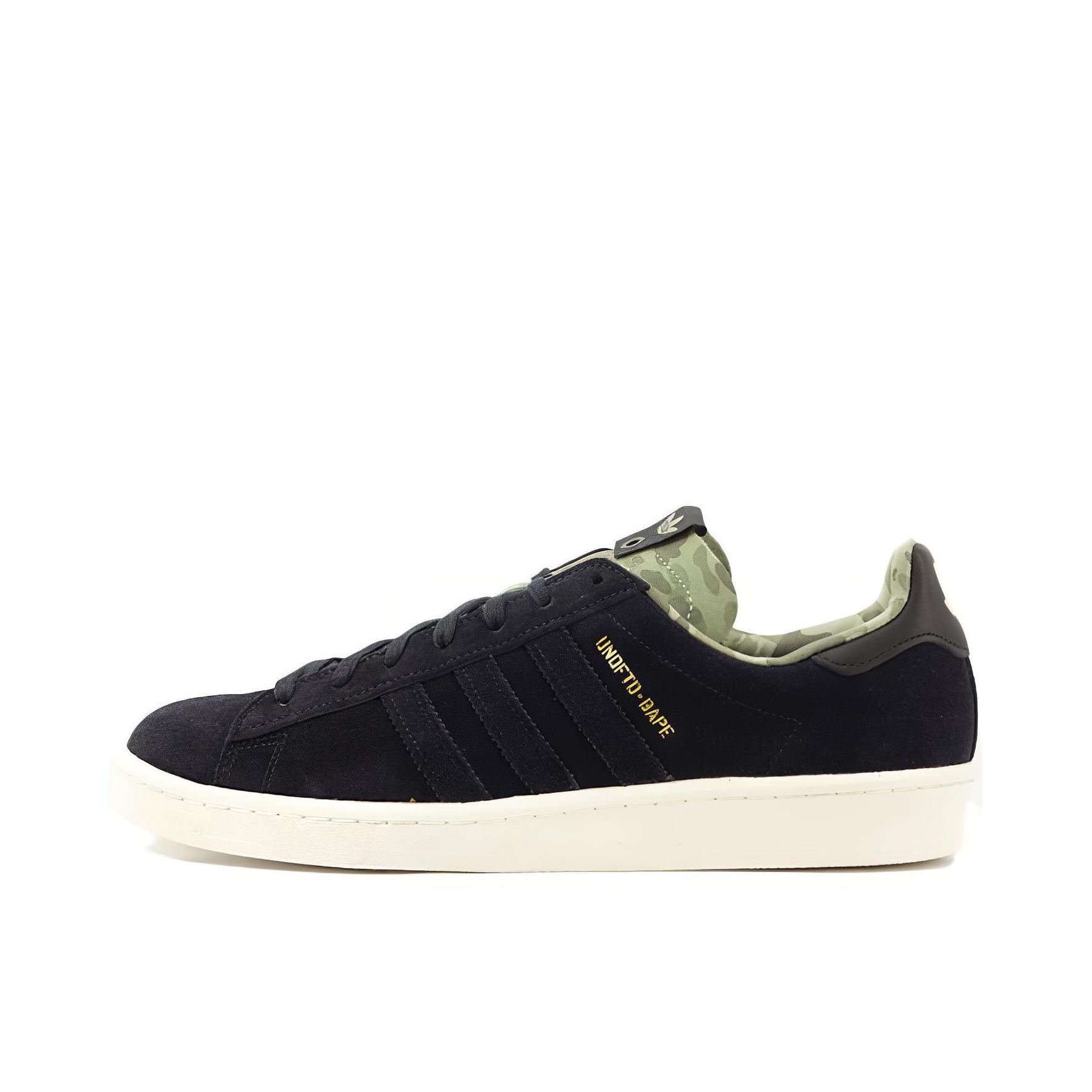 推荐商品：adidas originals Campus 80s 板鞋 复古减震透气防滑轻便休闲舒适耐磨低帮时尚潮流 Black Camo UNDFTD x Bape联名/黑迷彩