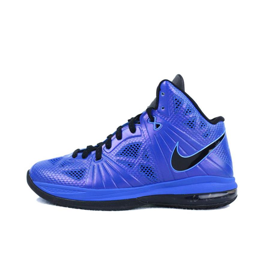 推荐商品：Nike Air Max LeBron 8 詹姆斯 复古涂鸦 减震回弹 合成革 支撑 舒适百搭 防滑耐磨 篮球鞋 Royal Black 蓝色