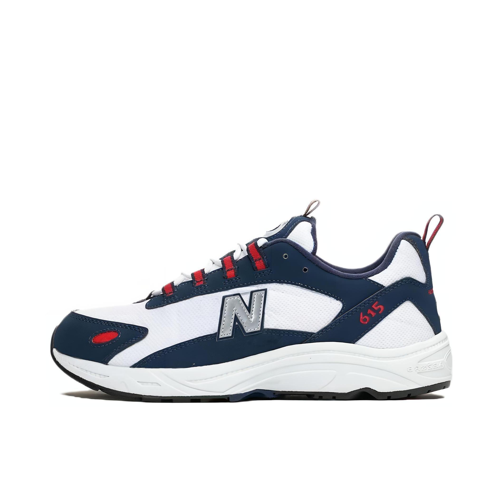 推荐商品：New Balance 615 跑鞋 减震回弹防滑耐磨网布透气复古休闲运动 Navy/White 藏蓝/白色