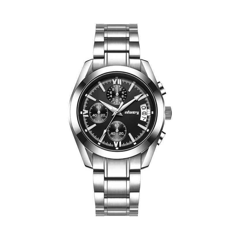 推荐商品：INFANTRY/鹰轰 时尚运动三眼六针多功能计时石英男士手表