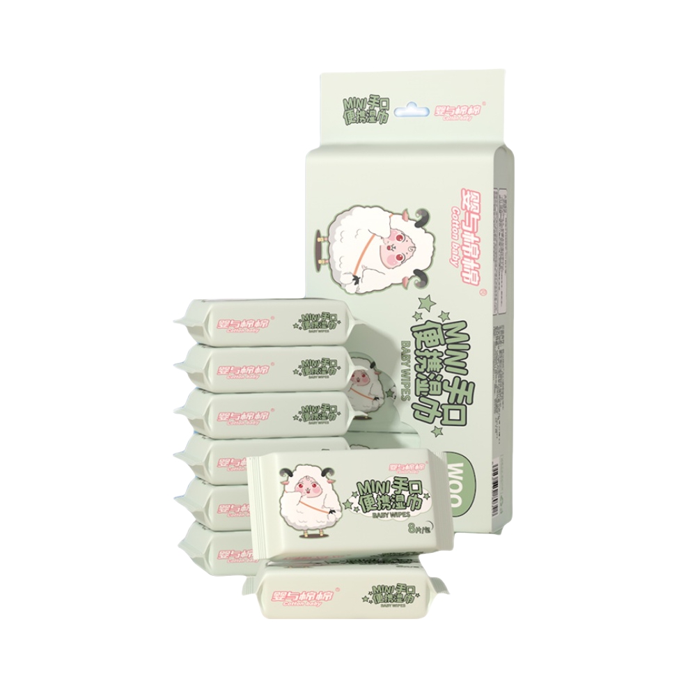 推荐商品：婴与棉棉 婴儿专用便携手口湿巾