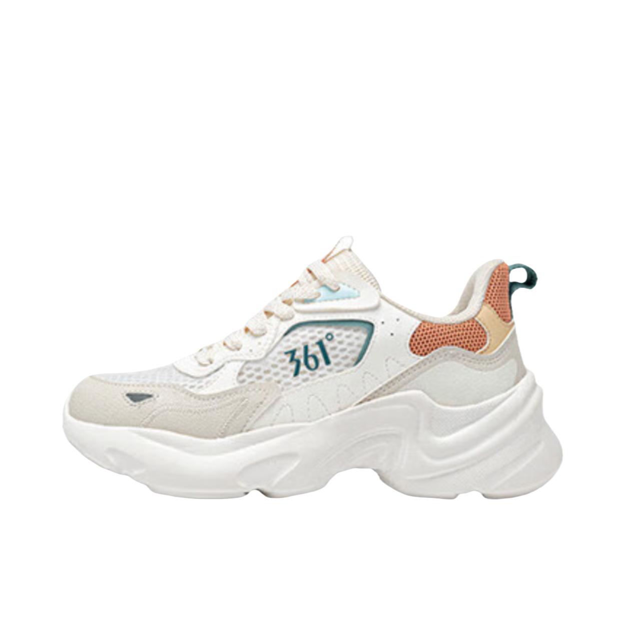 推荐商品：361° 休闲 透气 网面 软底 运动休闲鞋 682426769 女款/羽毛白/燕麦奶