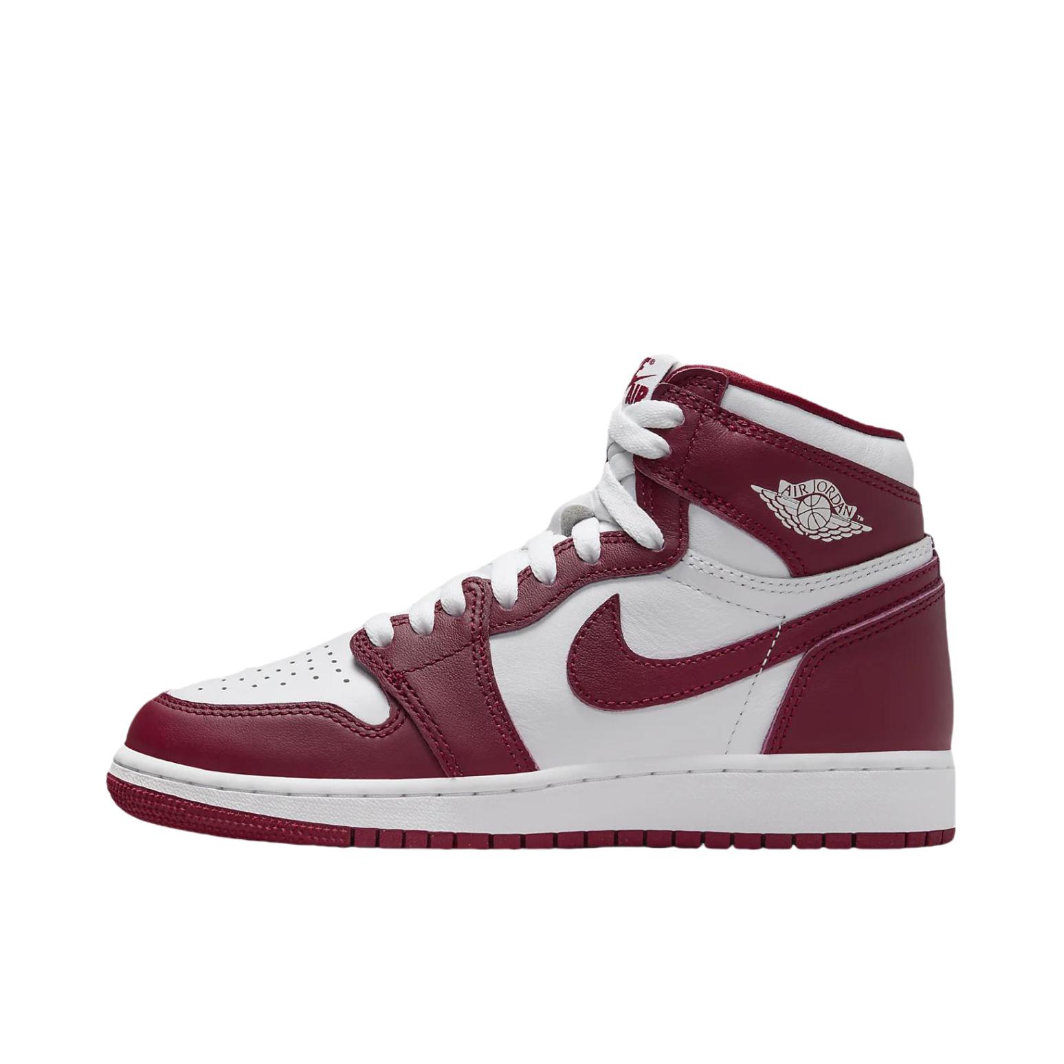 推荐商品：Air Jordan 1 板鞋 运动休闲鞋 复古潮流支撑合成革 GS/白红色