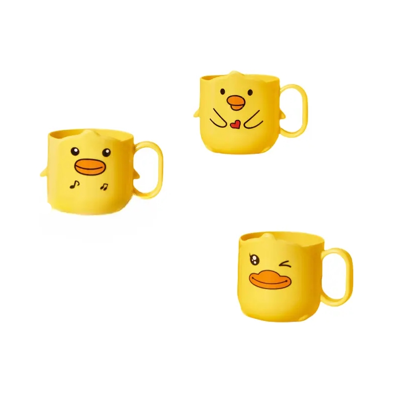 推荐商品：呵贝适/HEBEIS 宝宝小黄鸭餐具系列餐盘勺叉水杯组合套装辅食婴儿童学吃饭