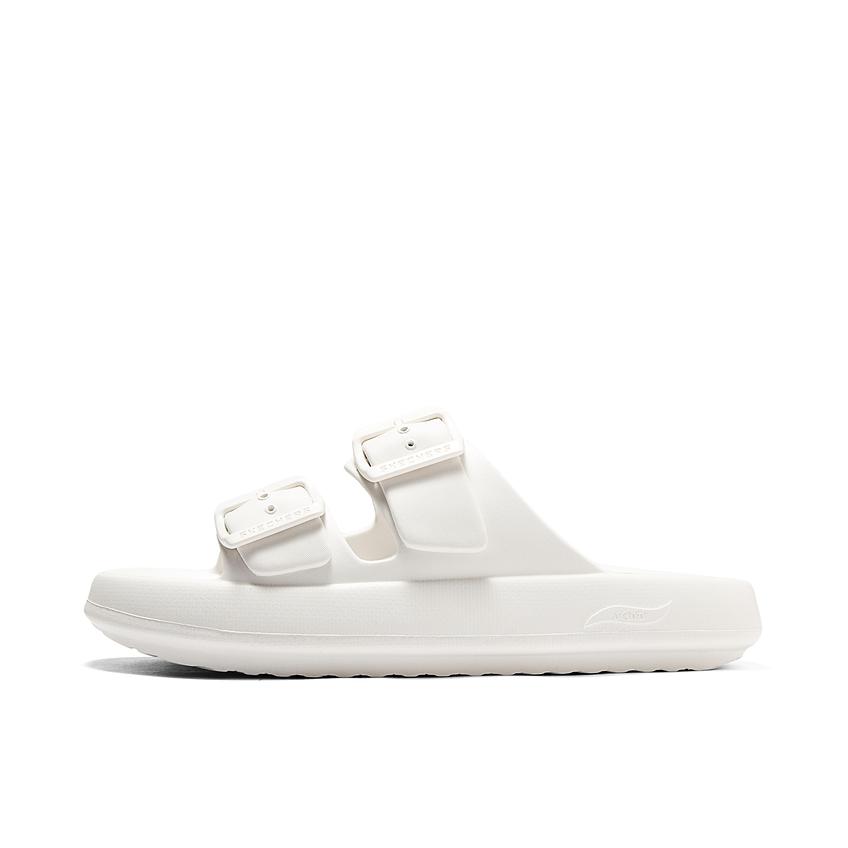 推荐商品：Skechers/斯凯奇 舒适透气 防滑轻便 外穿 平底 休闲运动 一字 拖鞋 243336 白色