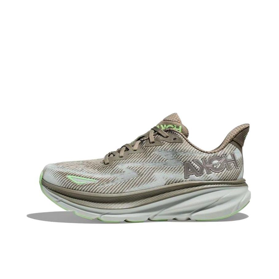 HOKA ONE ONE Clifton 9 克利夫顿 9 舒适减震 跑鞋 墨橄榄绿 / 水星灰