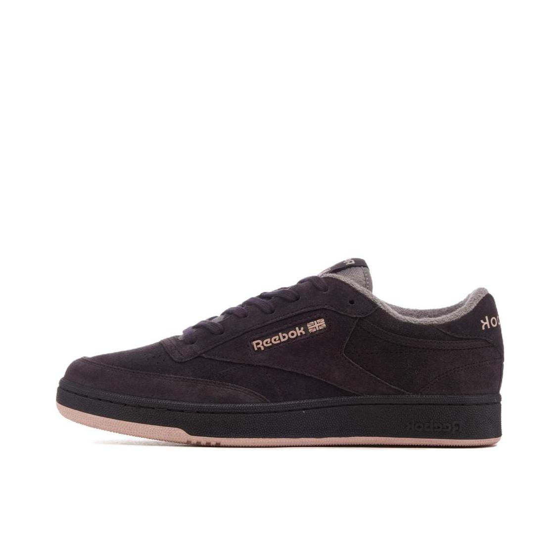 推荐商品：Reebok/锐步 Club C 潮流复古 百搭 舒适轻便 防滑耐磨 运动 T头 板鞋 紫黑色