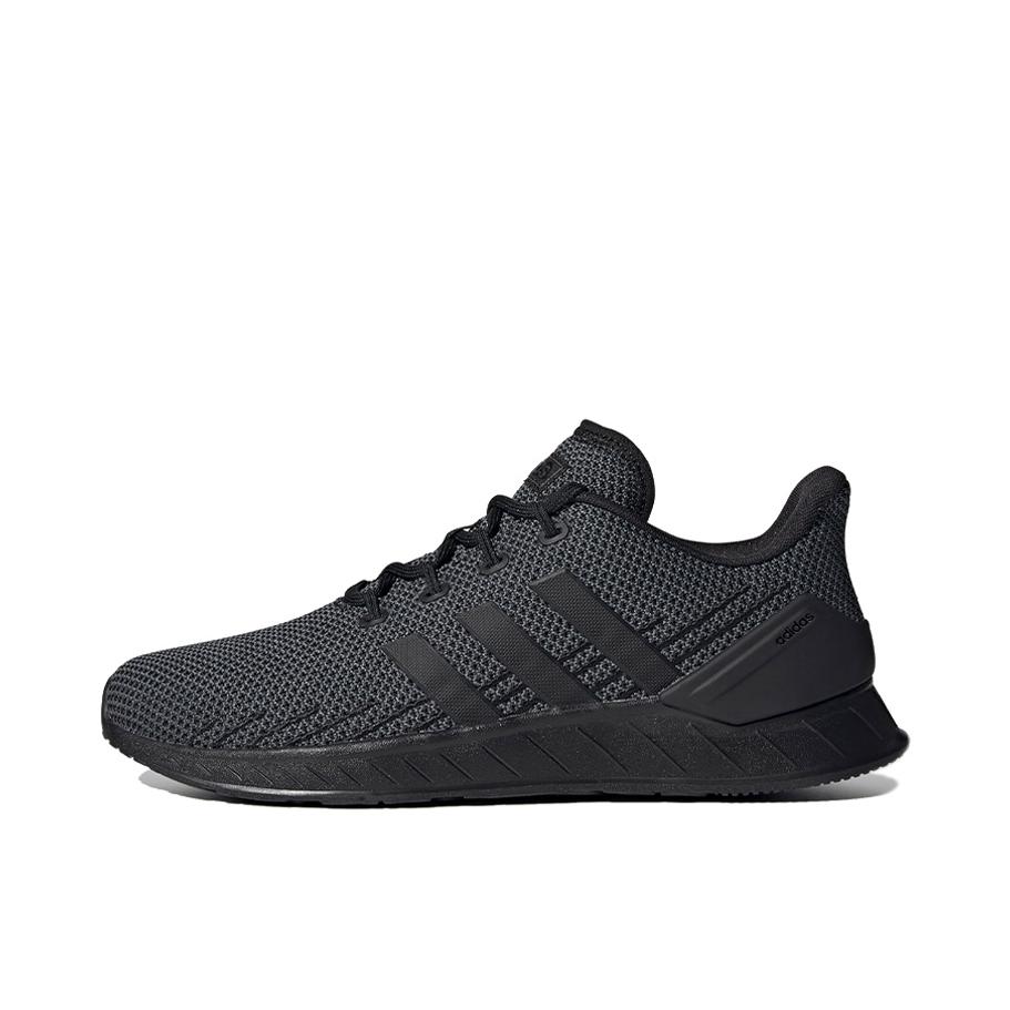 推荐商品：adidas Questar Flow 跑鞋 轻便缓震网面透气防滑耐磨复古织物合成革训练 黑色/灰色