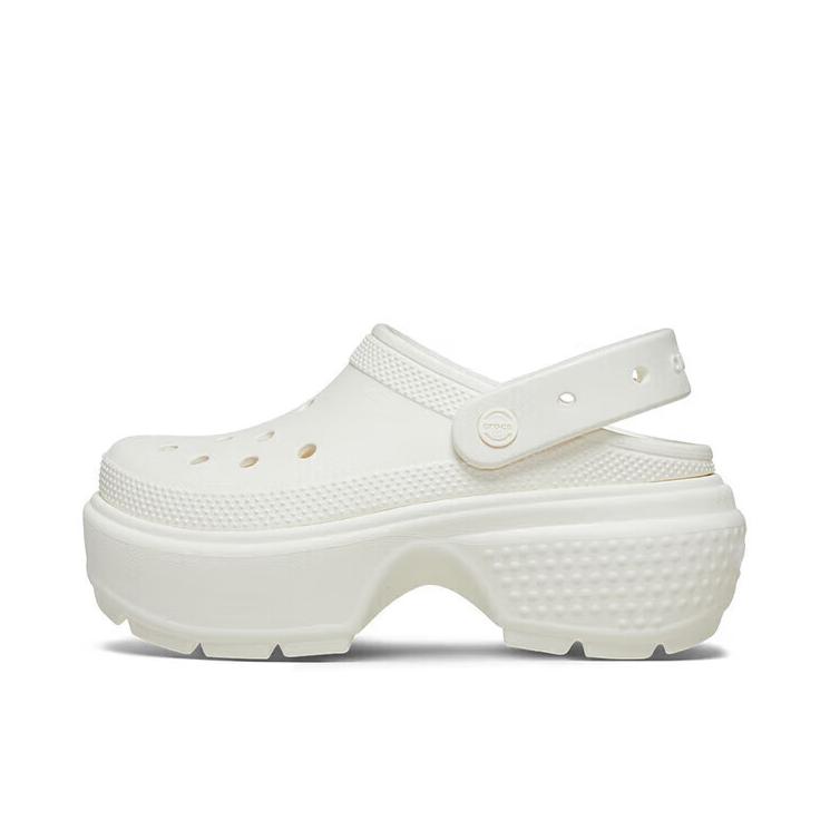 推荐商品：【檀健次同款】Crocs/卡骆驰 Stomp Clog 舒适百搭 轻便耐磨 增高包头 沙滩 圆头 外穿 一脚蹬 涉水 雪屋 套脚 洞洞鞋 拖鞋 象牙白