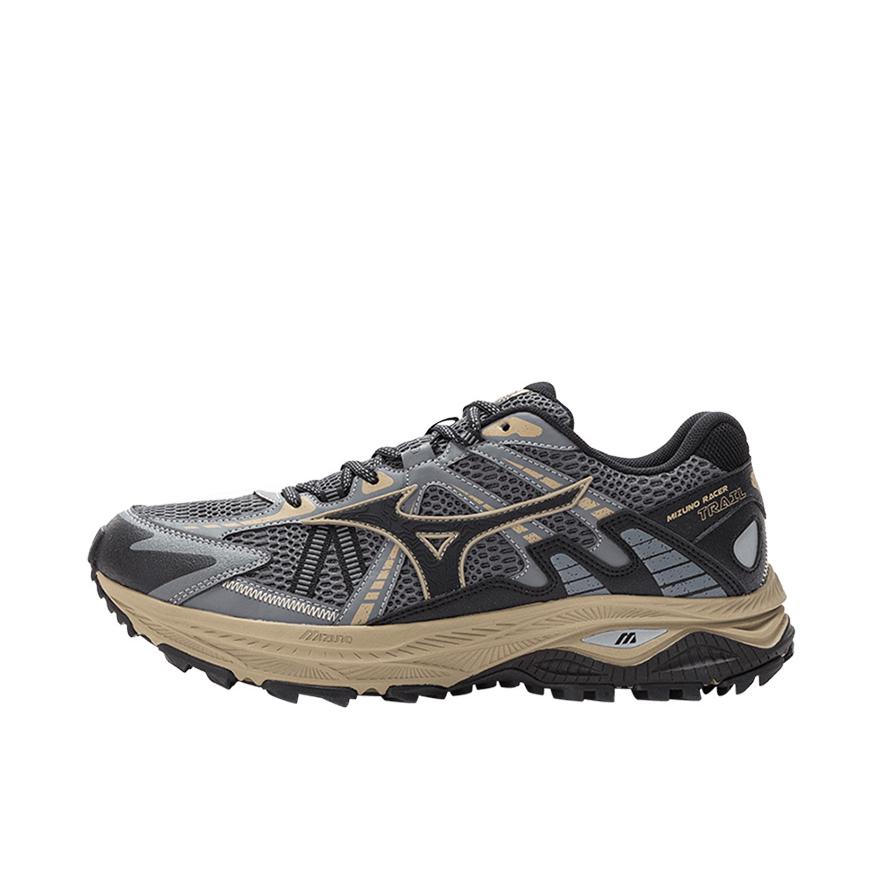 推荐商品：Mizuno/美津浓 Racer Trail 织物 缓震回弹 防滑耐磨 网面 运动休闲鞋 黑色/深灰/貂皮褐