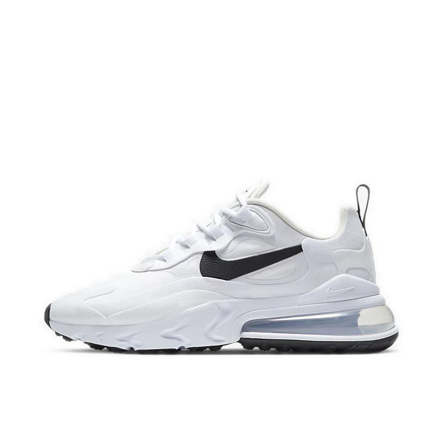 推荐商品：Nike Air Max 270 React 跑鞋 气垫缓震耐磨舒适透气复古拼接圆头回弹 White/Black 白黑