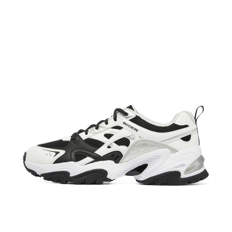推荐商品：Skechers/斯凯奇  Stamina V2  机甲鞋二代  老爹鞋 跑步鞋 机能风绑带厚底增高缓震轻便  白色/黑色/银线