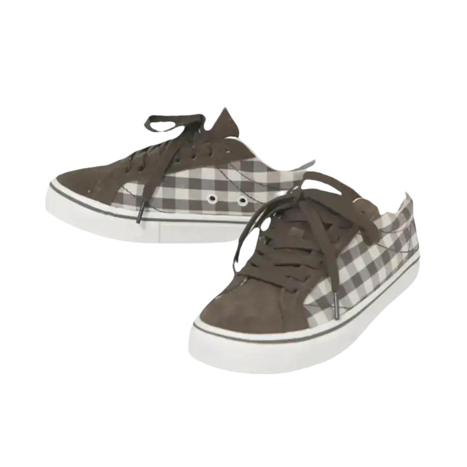 推荐商品：Ollieskate/顽刻 赛事级 减震轻便 防滑耐磨 翻毛皮 休闲百搭 德训鞋 帆布鞋 TNT03006 棕色格子