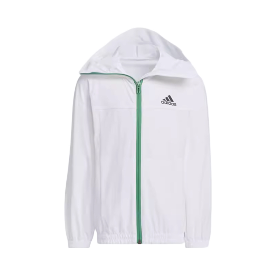 推荐商品：Adidas/阿迪达斯童装 撞色拉链连帽透气防晒衣 中小童 JI9769 JI9770 白