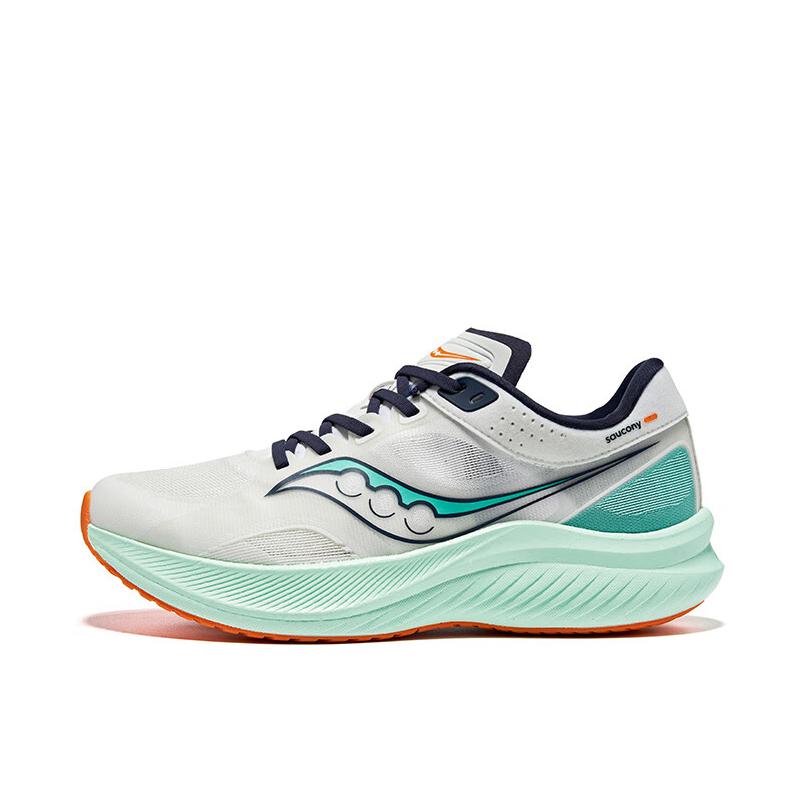 推荐商品：Saucony/索康尼 Slay 全速 回弹透气 减震 防滑耐磨 全掌 碳板 马拉松 跑鞋 白色/水绿