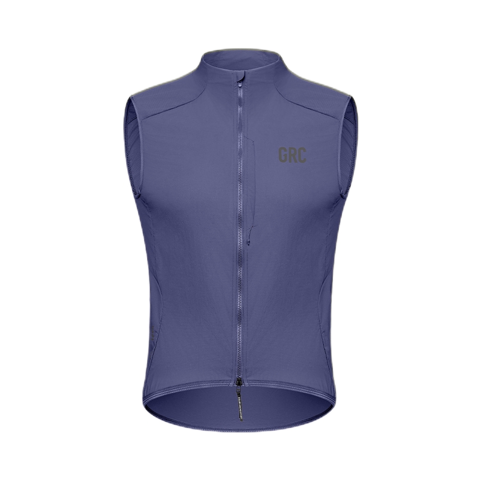 推荐商品：GRC/桀骜无尽 防水透气拉链骑行梭织马甲 男女同款 GRC00001012 枪鱼蓝