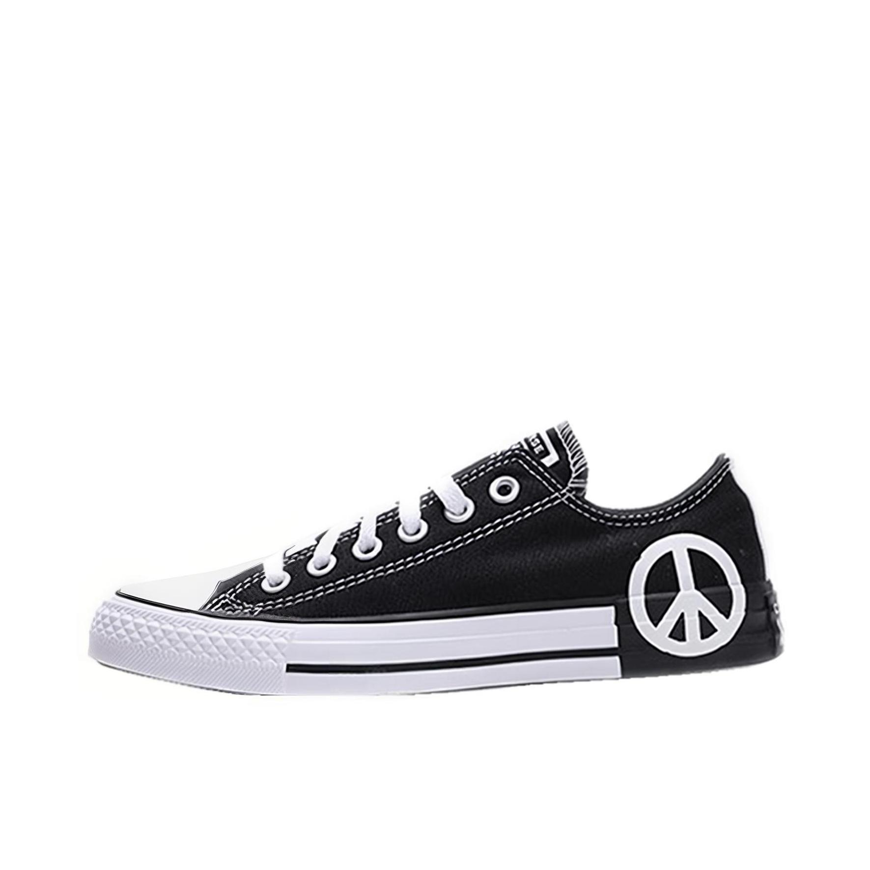 推荐商品：Converse/匡威 Chuck Taylor All Star 帆布鞋 常青款轻便防滑耐磨百搭复古圆头减震贴合高帮 White/Black 黑白反战Low