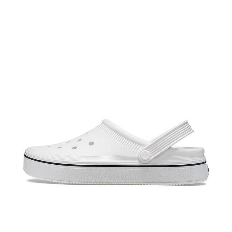 推荐商品：Crocs/卡骆驰 Off Court Clog 舒适透气 耐磨轻便 包头平底 运动 外穿 沙滩 洞洞鞋 凉鞋 白色