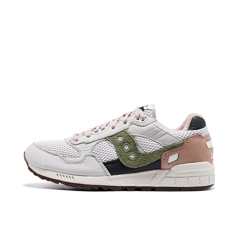 推荐商品：Saucony/索康尼 Shadow 5000 防滑耐磨 经典复古 减震回弹 舒适透气 轻便 运动 防水 低帮 跑鞋 灰色/橄榄绿