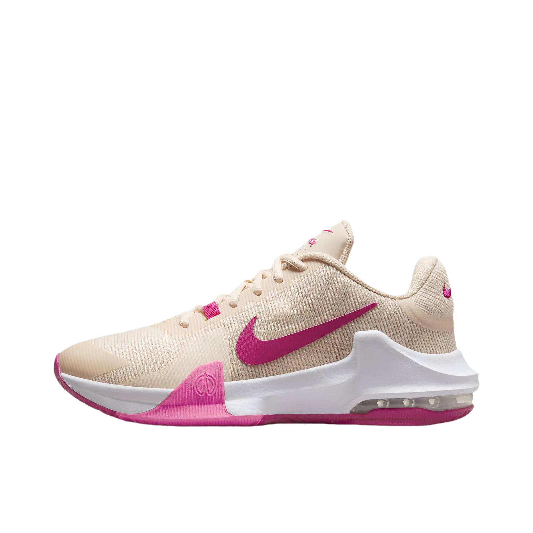 推荐商品：Nike Air Max Impact 4 防滑耐磨 舒适轻便 抗扭 缓震透气 实战 百搭简约 篮球鞋 男款/粉色/米色