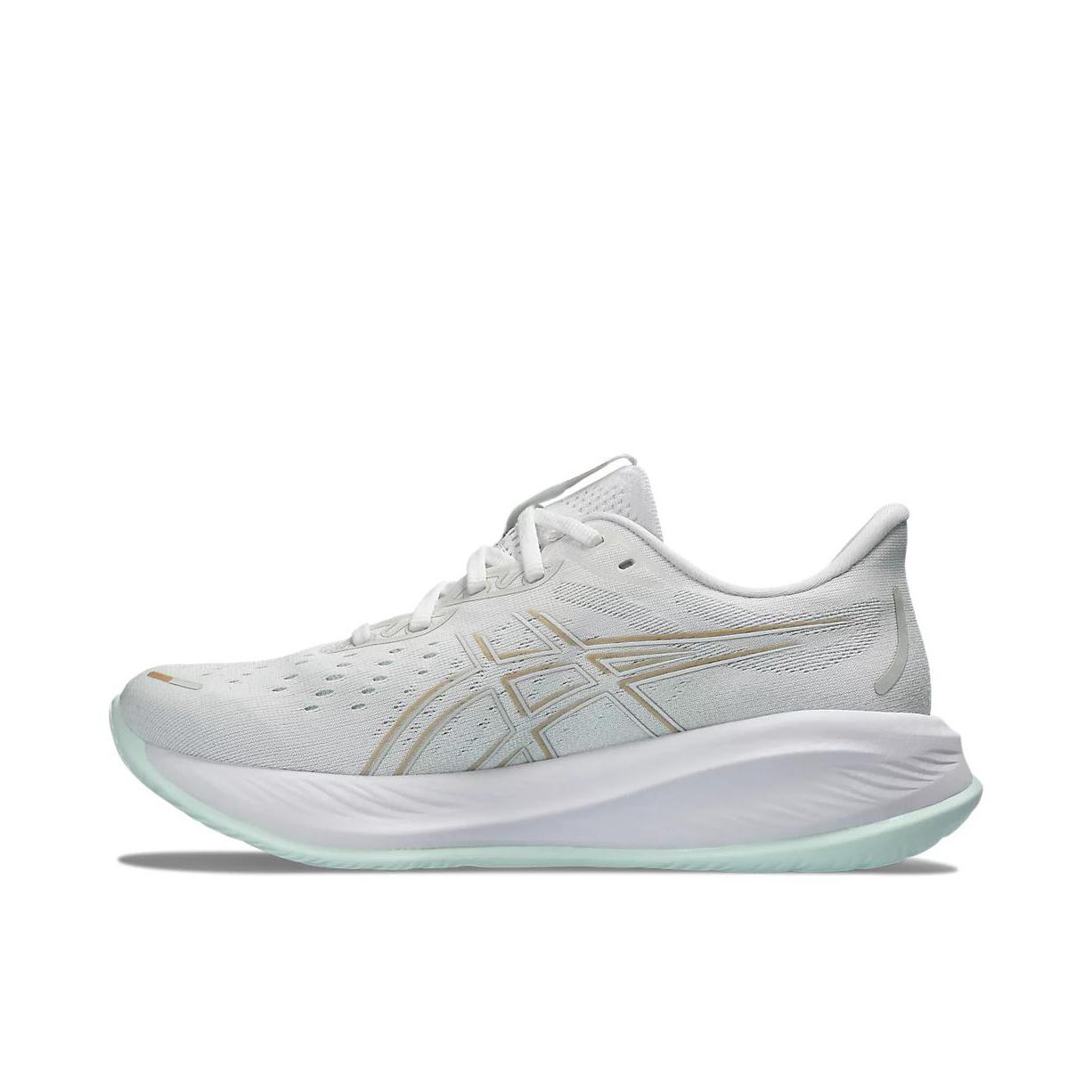 推荐商品：Asics/亚瑟士 Gel-Cumulus 26 跑鞋 防滑耐磨回弹缓震舒适百搭耐用圆头 女款/灰色/青色