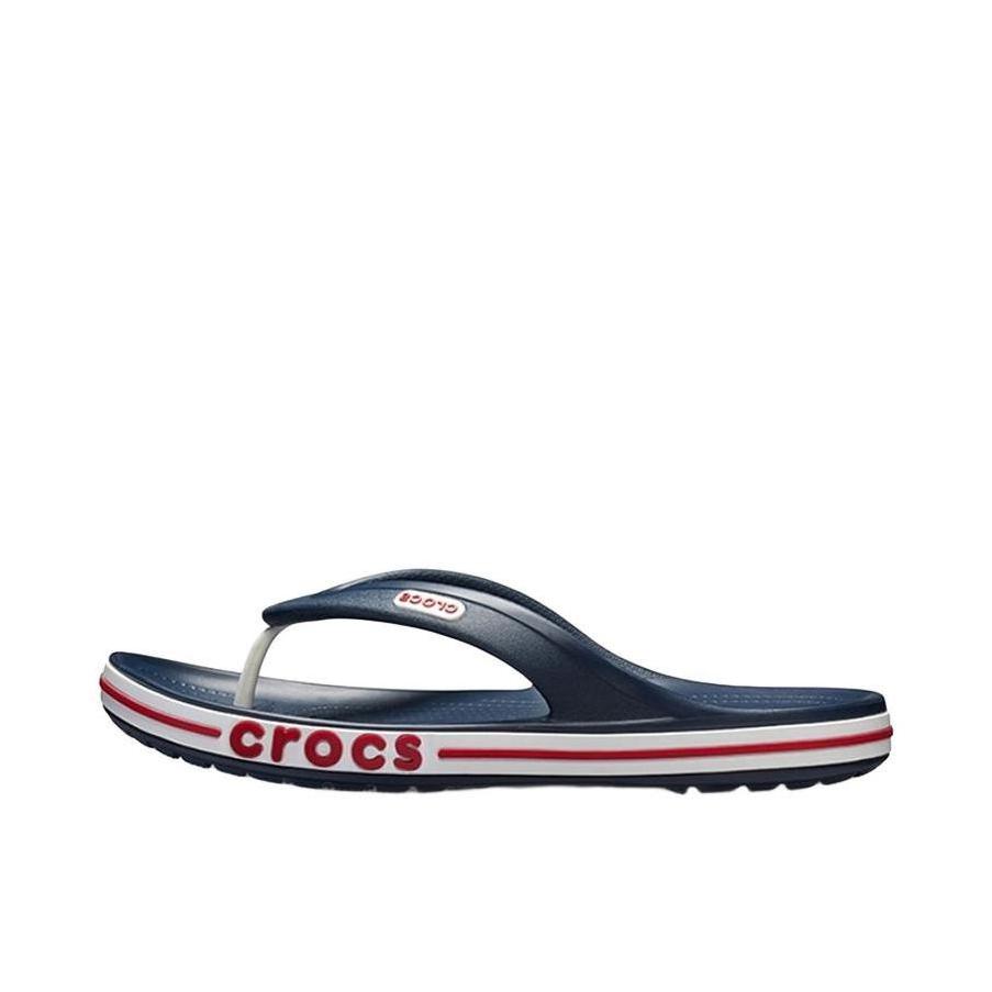 推荐商品：Crocs/卡骆驰 Bayaband Flip 贝雅卡骆班 防滑耐磨 舒适 时尚 海边 外穿 防磨 运动 人字拖 沙滩鞋 拖鞋 深蓝色