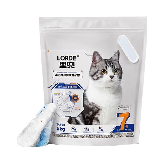 推荐商品：LORDE/里兜 钠基矿石猫砂 除臭吸水快低粉尘可混合