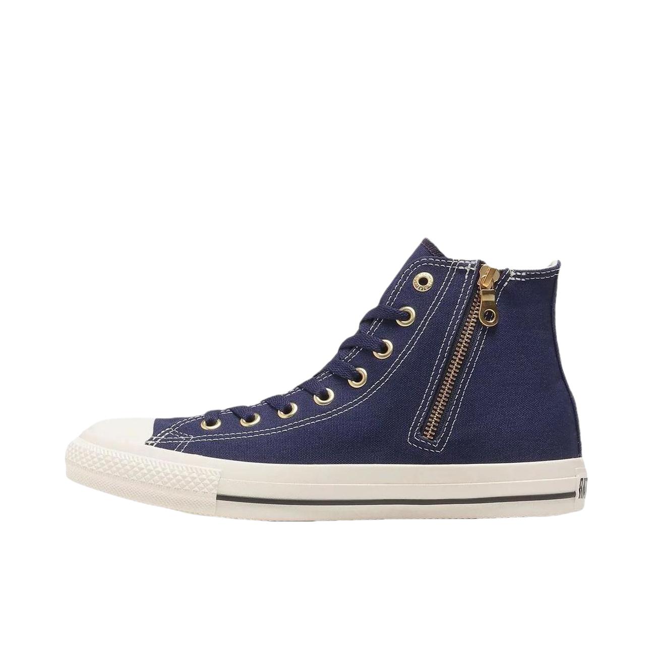 推荐商品：Converse/匡威 All Star GOLDZIP HI 帆布鞋 高帮平跟系带耐磨减震透气复古 深海军蓝