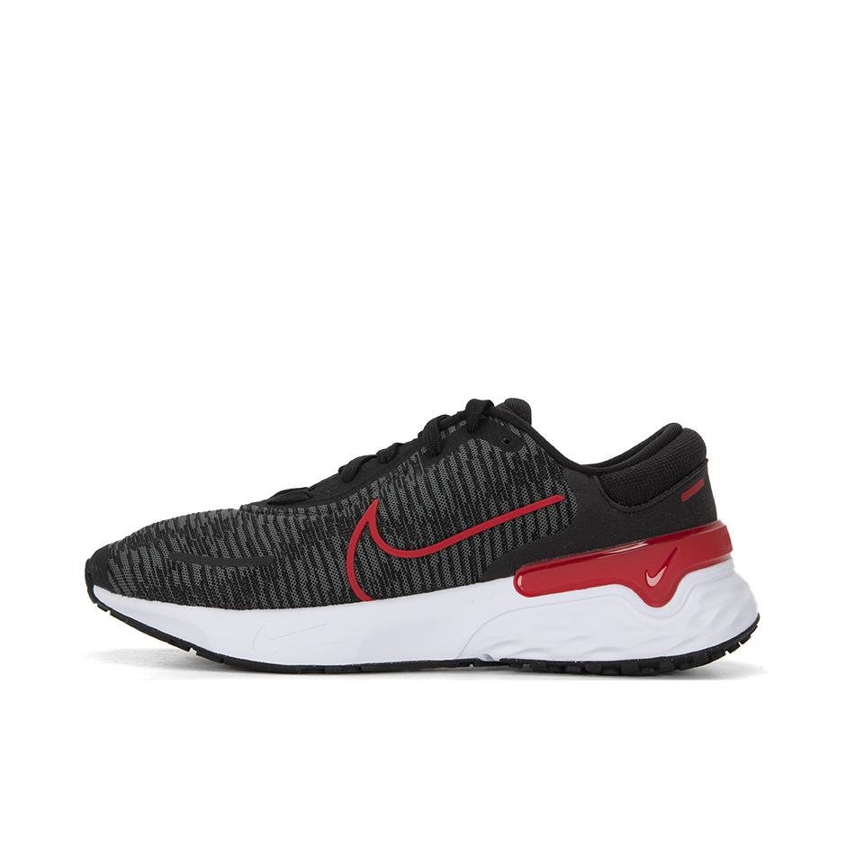 推荐商品：Nike Renew Run 4 跑鞋 缓震防滑耐磨舒适轻便网面透气织物 黑色/红色