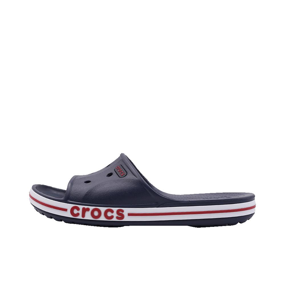 推荐商品：Crocs/卡骆驰 Bayaband clog 贝雅卡骆班 防滑耐磨 舒适轻便 休闲外穿 室外沙滩 露趾 防磨 拖鞋 深蓝/红