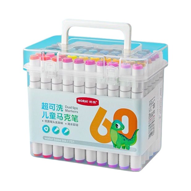 推荐商品：NORA!/诺雅 751 儿童超可水洗 水性双头 马克笔 盒装