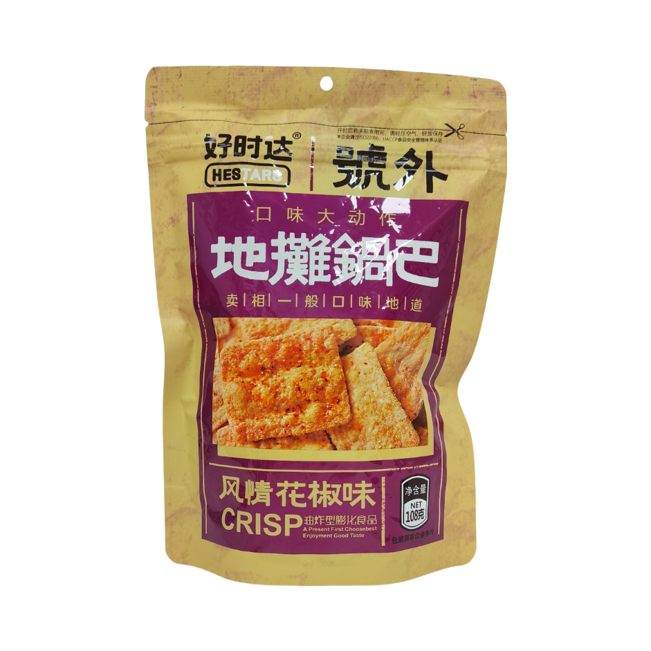 推荐商品：好时达 地摊锅巴 108g 袋装 风情花椒味