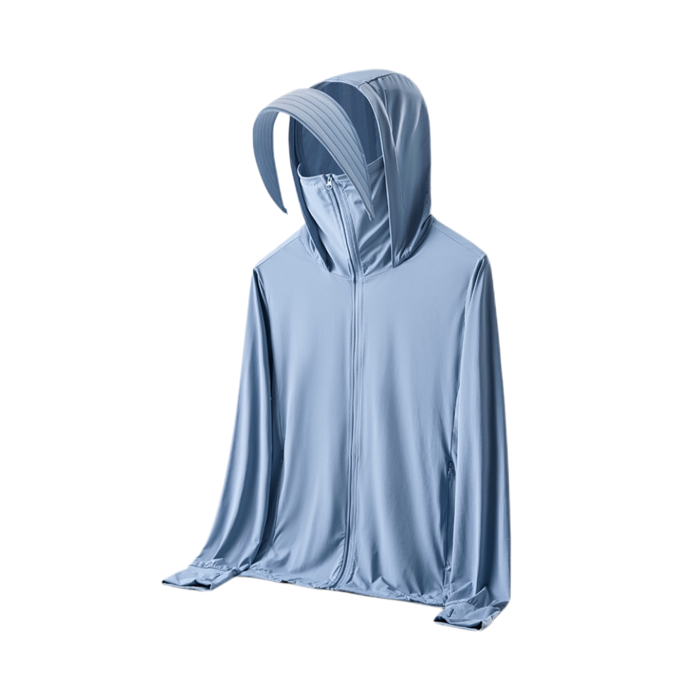 推荐商品：coiffinea  防紫外线冰丝透气防晒衣 男女同款 1333 男款/冰川兰