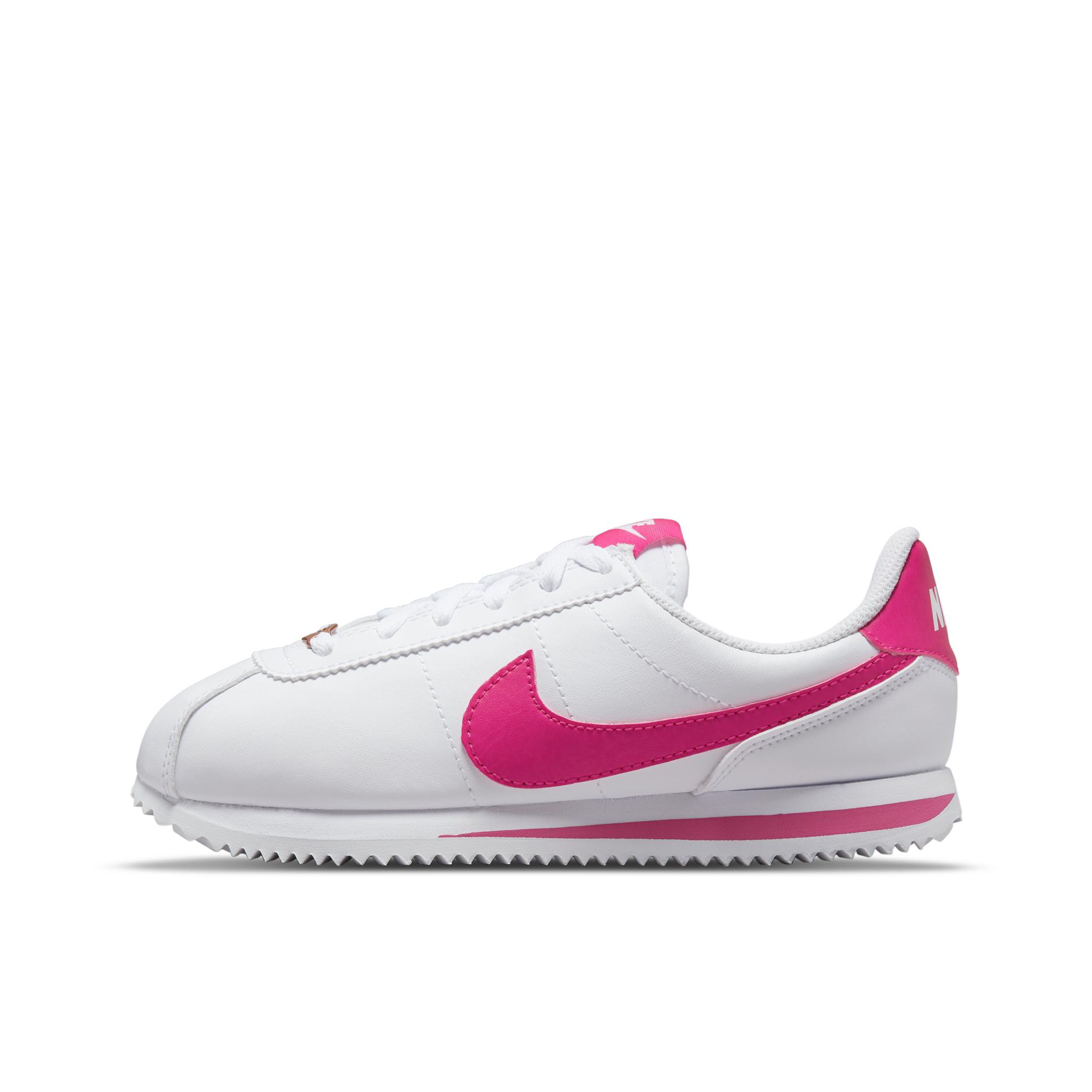 推荐商品：Nike Classic Cortez 阿甘鞋 跑鞋 防滑耐磨缓震透气轻便抓地舒适低帮耐穿贴合 GS/白色/玫粉色