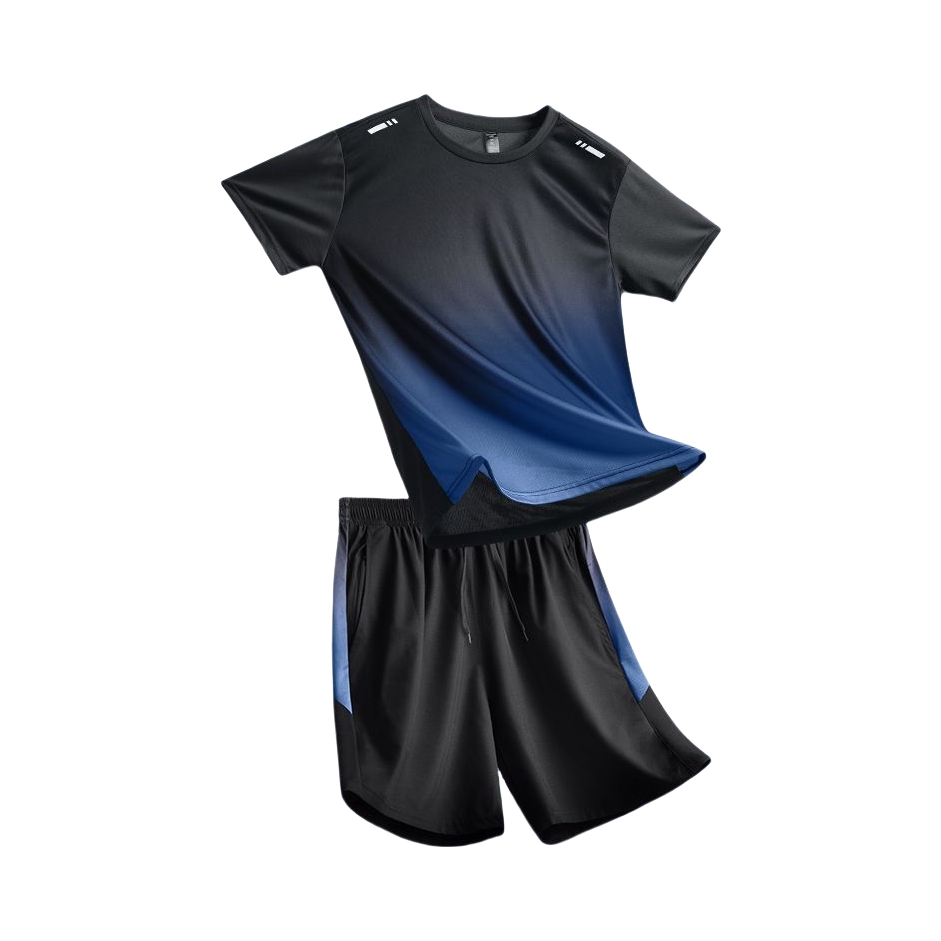 推荐商品：艾伦伯顿 速干冰丝薄款运动套装 328 黑蓝