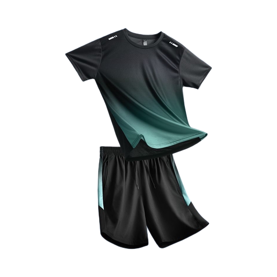 推荐商品：艾伦伯顿 速干冰丝薄款运动套装 328 黑绿