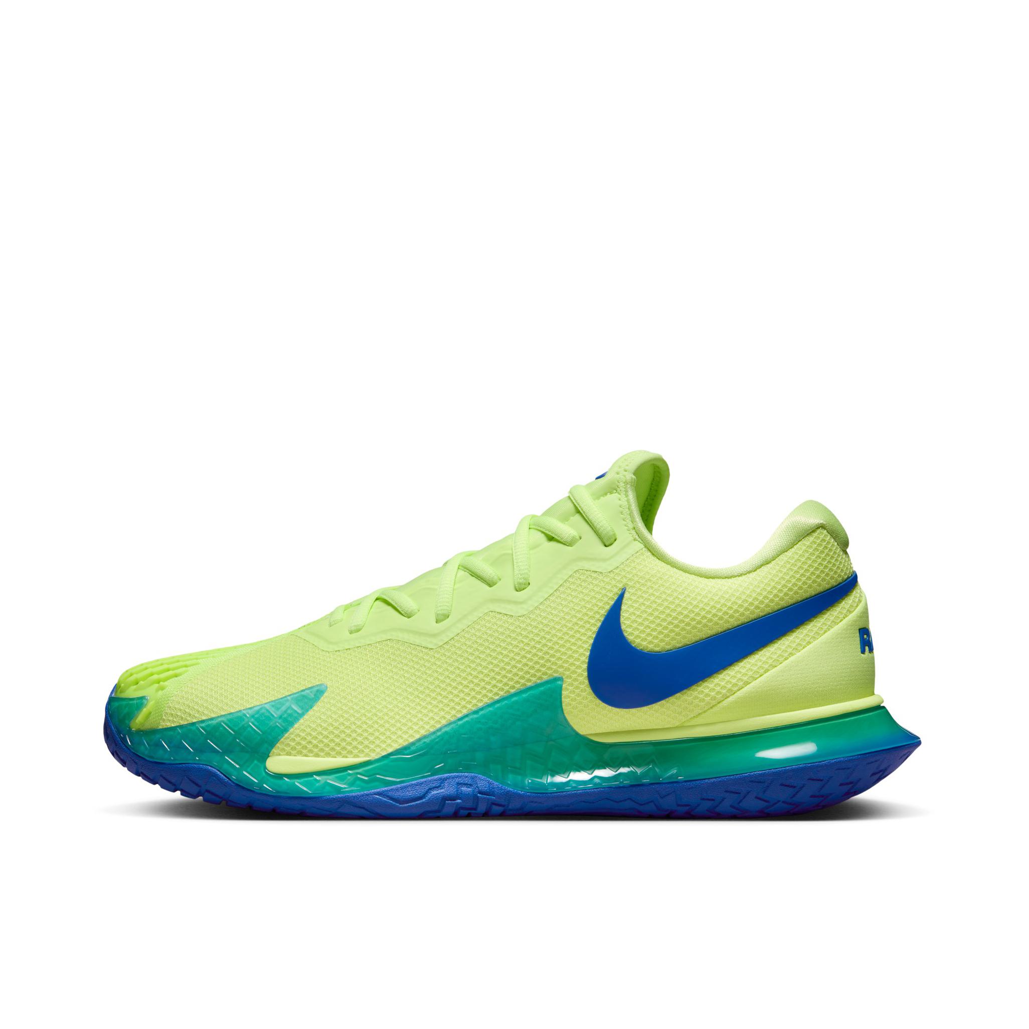推荐商品：Nike Court Zoom Vapor Cage 4 防滑耐磨 支撑 舒适透气 运动 硬地球场 网球鞋  浅柠檬黄/游戏宝蓝