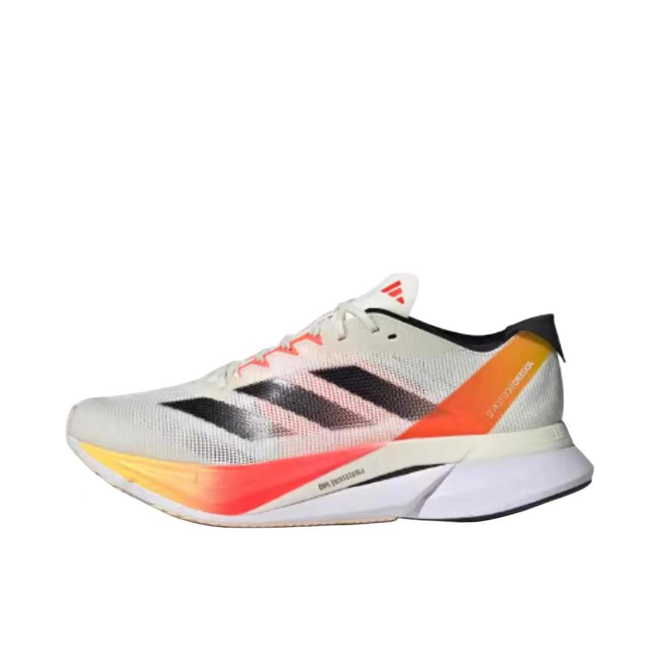 adidas Adizero Boston 12 玻纤柱 耐磨 缓震 马拉松 运动 跑鞋 白色/黑色/橙色