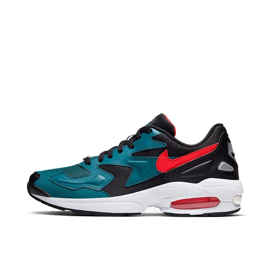 推荐商品：Nike Air Max 2 Light 跑鞋 复古百搭拼接舒适减震防滑耐磨网面透气合成革 BlackTeal 靛蓝/黑色