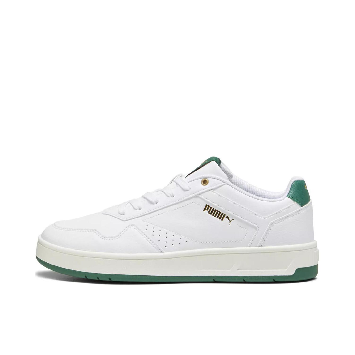 推荐商品：Puma/彪马 Court Classic 板鞋 复古百搭时尚潮流舒适减震防滑耐磨轻便 白色/深绿色/金色