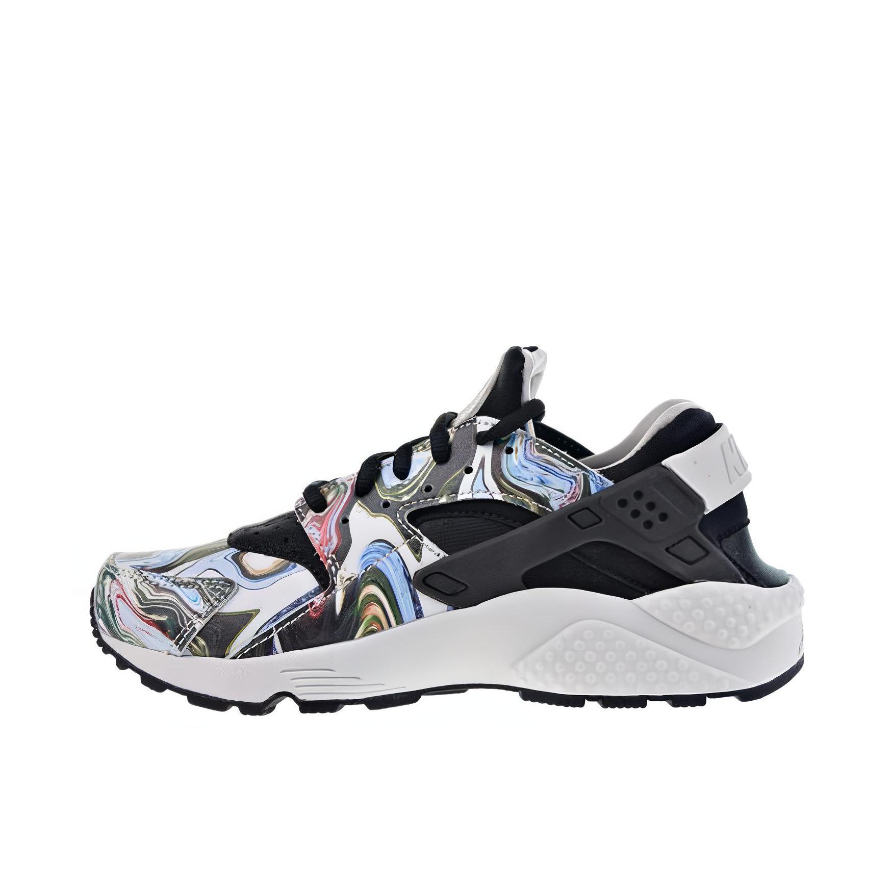 推荐商品：Nike Air Huarache 跑鞋 轻便透气舒适耐磨缓震复古防滑织物合成革运动低帮圆头 Marble Dye 迷彩