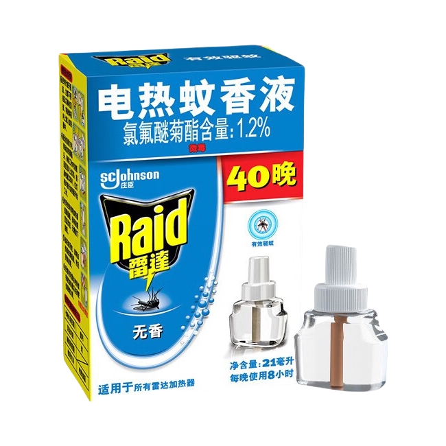 推荐商品：Raid/雷达 庄臣 1.2%驱蚊酯 电热蚊香液