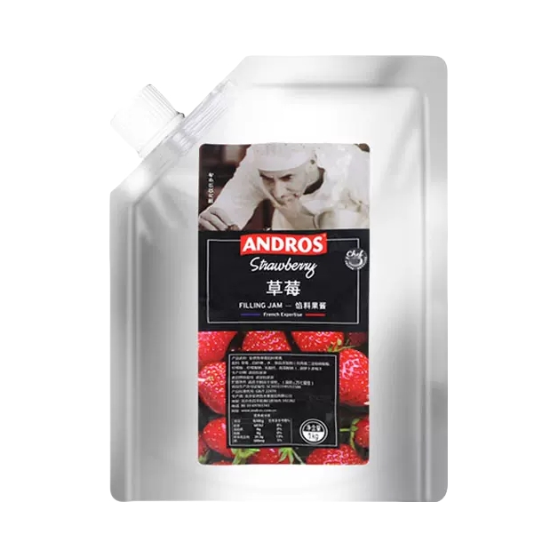推荐商品：ANDROS/安德鲁 颗粒果酱 1kg 袋装 草莓【掐料果酱】
