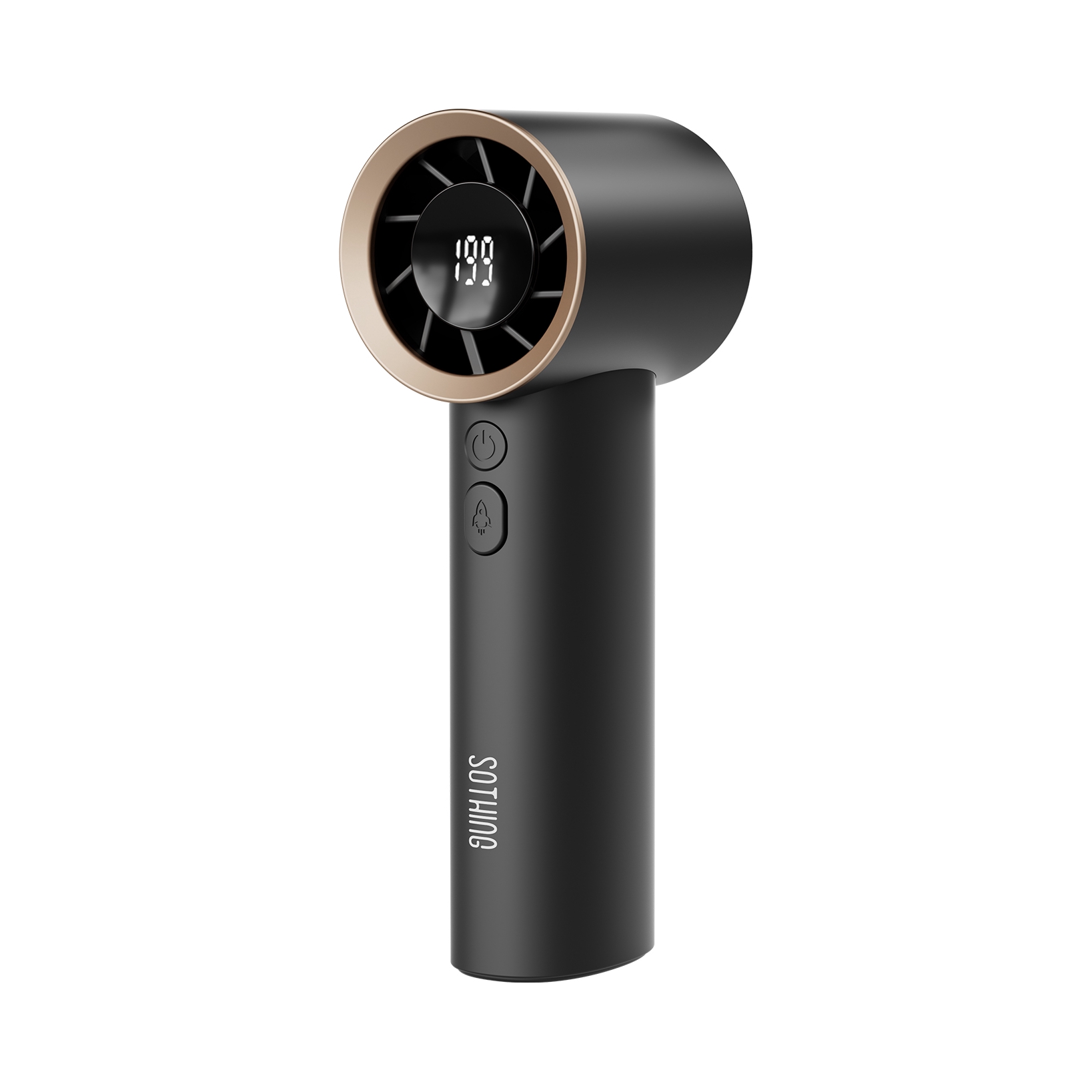 推荐商品：SOTHING/向物 手持小风扇 无叶涡轮 便携制冷 迷你机身 大风力 降温 超长续航 无刷电机 可充电 超高速 数显版 火箭档 劲风