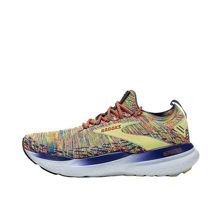 推荐商品：Brooks/布鲁克斯 Glycerin 甘油21 袜套 防滑耐磨 舒适缓震 跑鞋 杏桔色/芒青色/电蓝紫