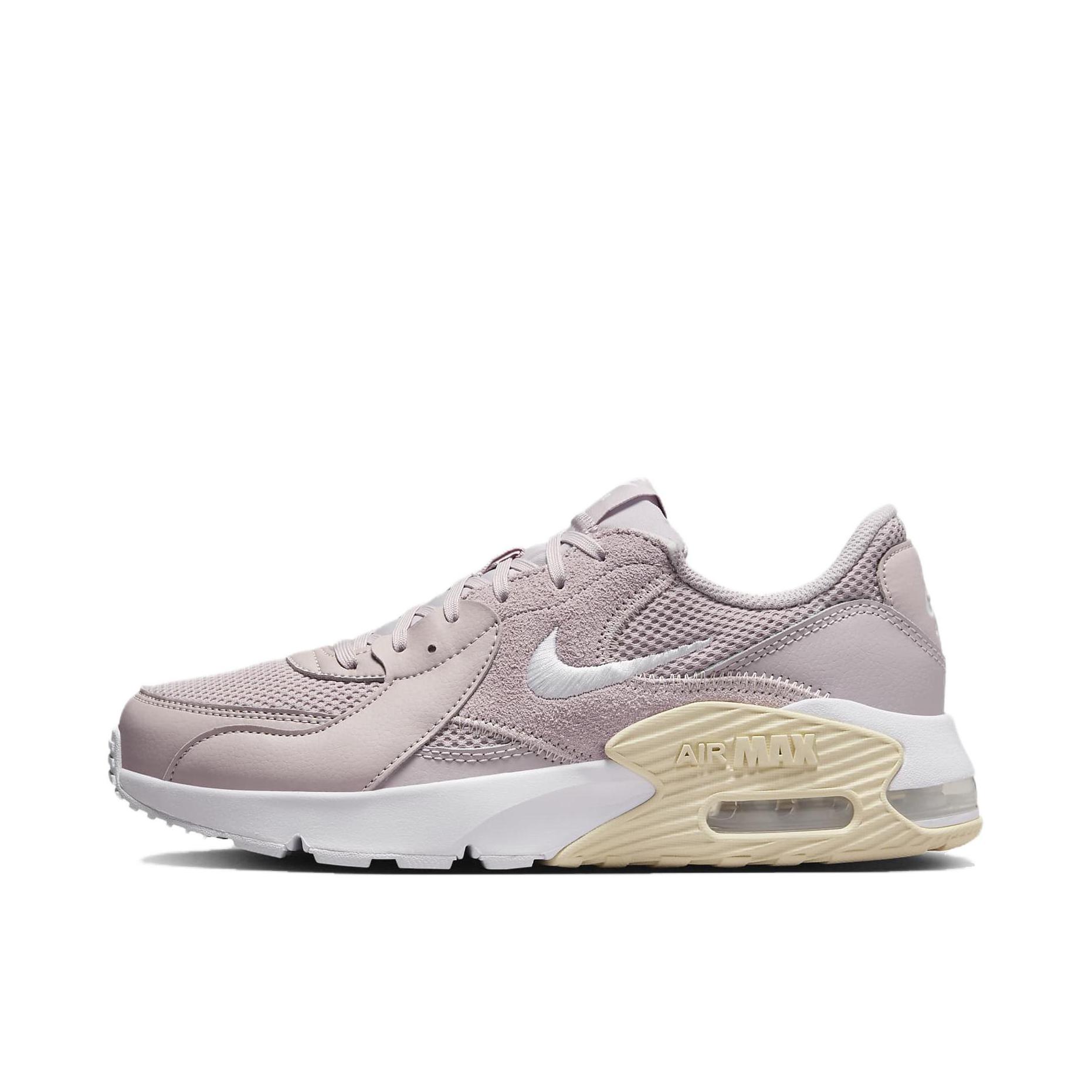 推荐商品：Nike Air Max Excee 跑鞋 防滑耐磨舒适缓震网面透气气垫复古支撑织物合成革圆头贴合抓地 粉色/白色/黄色